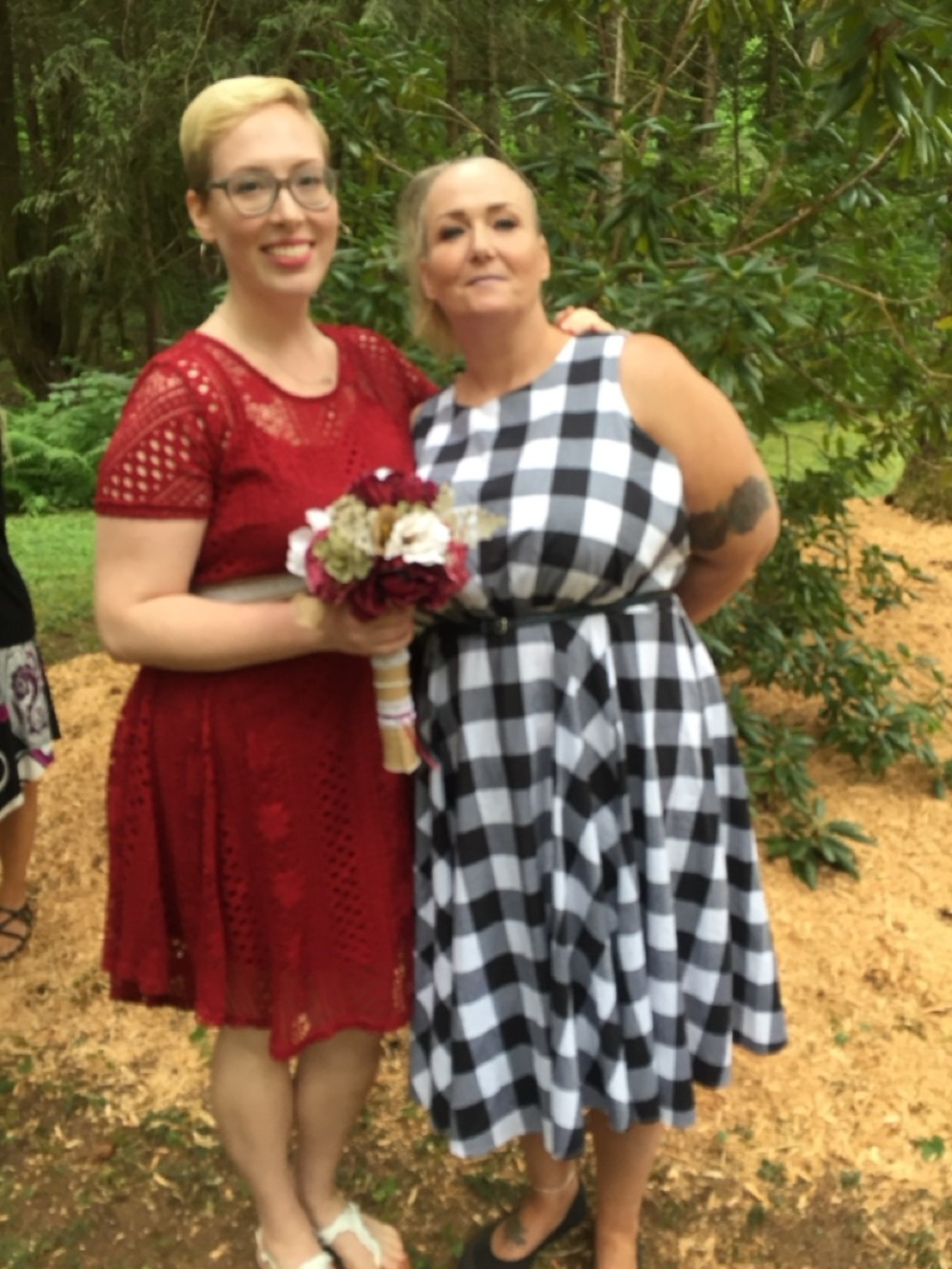 Lane Bryant black and white gingham midi dress with pockets!